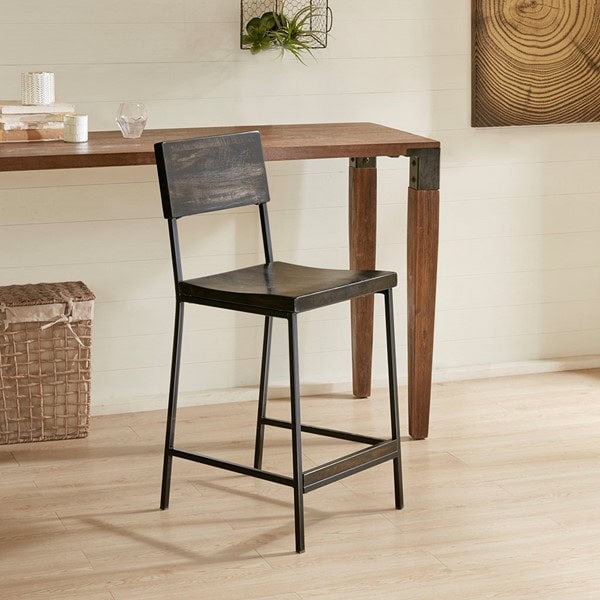 INK+IVY Tacoma 24" Counter stool in Black, One Size II104-0251