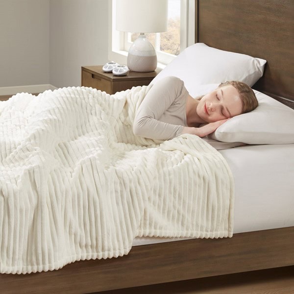Serta Corded Plush Heated Blanket in Ivory, Twin ST54-0282 - Image 3