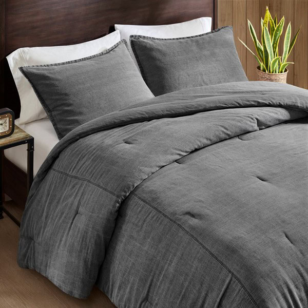 Woolrich Mckenzie Cotton Twill Washed Comforter Set in Grey, King/Cal King WR10-4030 - Image 3