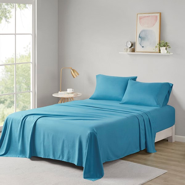Intelligent Design Microfiber All Season Soft Touch Sheet Set in Teal, Twin XL ID20-1081 - Image 3