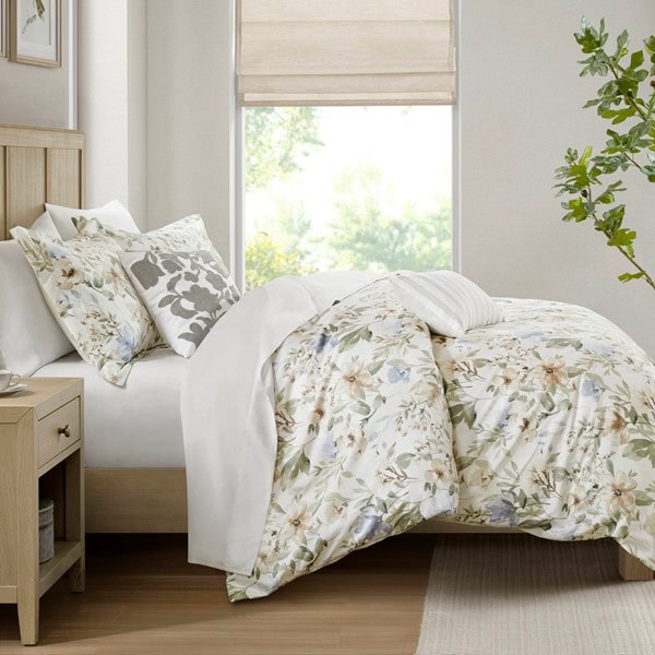 Harbor House Blue Herbal 5 Piece Cotton Sateen Print Duvet Set, Full/Queen HH12-1878 - Image 4