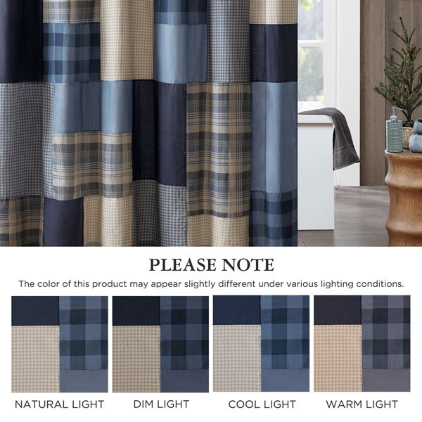 Woolrich Winter Hills 100% Cotton Shower Curtain in Blue, 72x72" WR70-4020 - Image 7