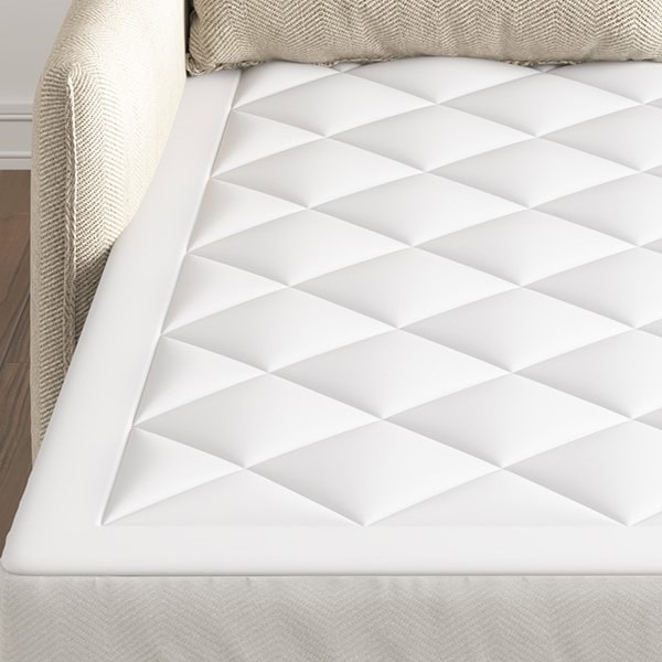 Sleep Philosophy Holden Waterproof Sofa Bed Mattress Pad in White, Full 54x72" BASI16-0288 - Image 2