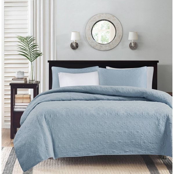 Madison Park Quebec Reversible Quilt Set in Blue, Twin/Twin XL MP13-2580 - Image 2