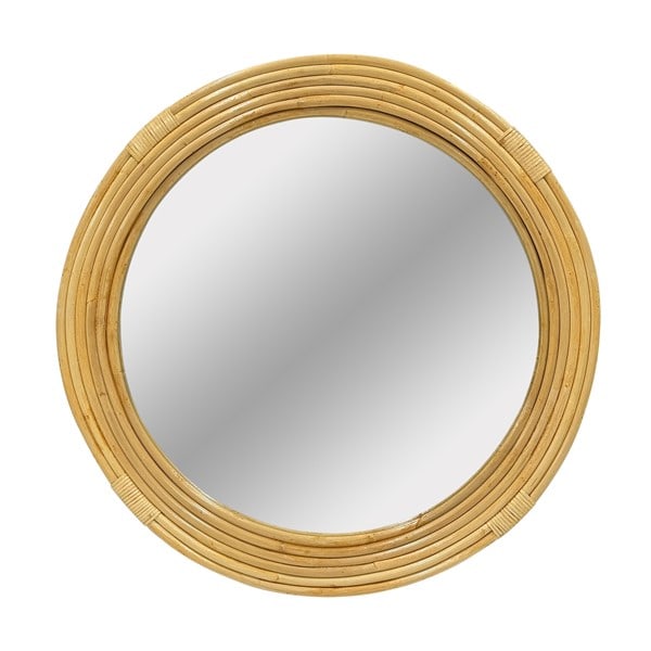 Martha Stewart Luna Natural Rattan Round Wall Mirror in Natural, One Size MT95F-0078