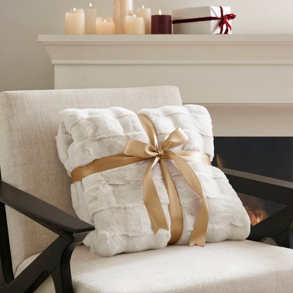Madison Park Vivienne Faux Fur Throw in Ivory, 50x60" MP50-8255 - Image 7