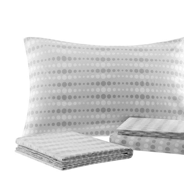 Madison Park Essentials Knowles Comforter Set with Cotton Bed Sheets in Grey, Cal King MPE10-030 - Image 3