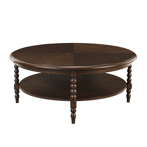 Martha Stewart Philippe Round Coffee Table with Shelf in Brown, One Size MT120-1202 - Image 3