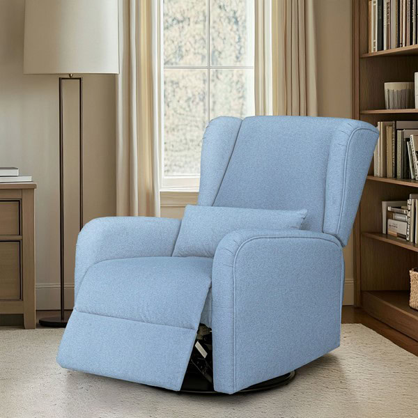 Madison Park Candace Power Recliner 3-in-1 with Swivel, Glider, Charging Station in Light Blue, One Size MP103-1283 - Image 6