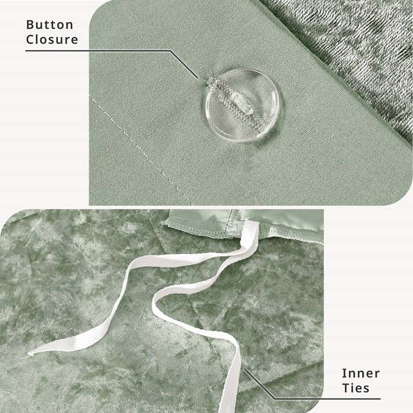 Intelligent Design Felicia Velvet Duvet Cover Set with Throw Pillow in Green, King/Cal King ID12-2417 - Image 5