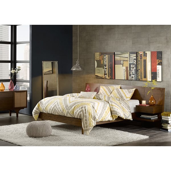 INK+IVY Clark Bed with 2 Nightstands in Pecan, King IIF19-0031