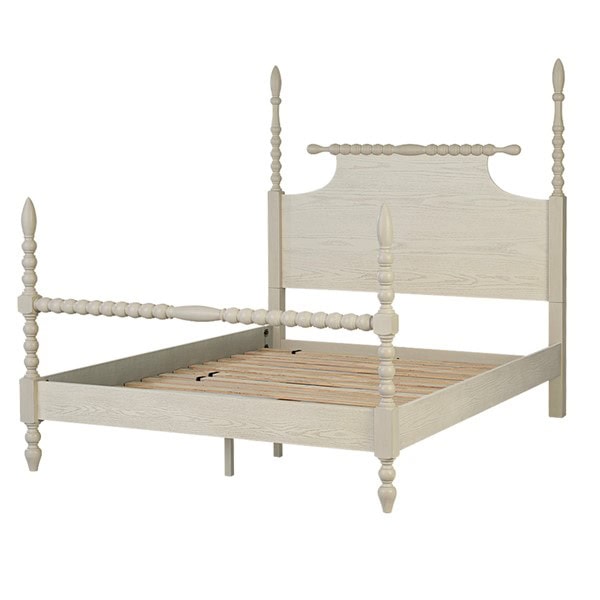 Madison Park Signature Beckett Turned Wood Spindle Bed in Antique Cream, Queen MPS115-0287U2 - Image 6