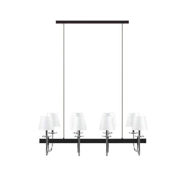 Hampton Hill Fairmount 8-Light Traditional Chandelier with Drum Shades in Black/Silver, One Size FB150-1169 - Image 4