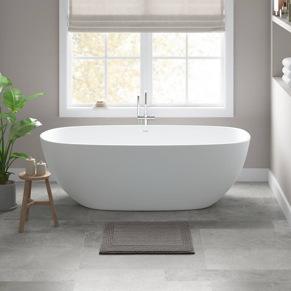 Madison Park Signature Splendor 100% Cotton Tufted 3000 GSM Reversible Bath Rug in Charcoal, 24x36" MPS72-570
