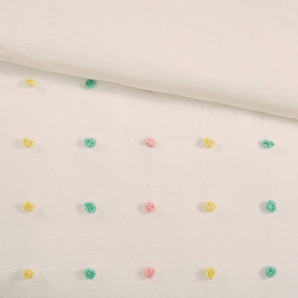 Urban Habitat Kids Callie Cotton Jacquard Pom Pom Comforter Set, Full/Queen UHK10-0091 - Image 5