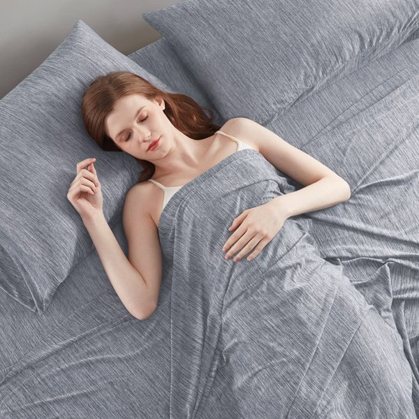 Urban Habitat Comfort Cool Jersey Knit Nylon Blend Sheet Set in Grey, Full UH20-2462 - Image 4