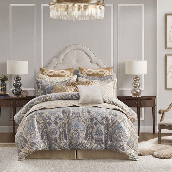 Croscill Classics Julius 4 Piece Comforter Set in Blue/Grey, Cal King CCL10-0064 - Image 3