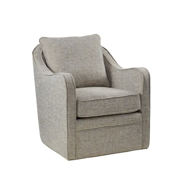 Madison Park Brianne Upholstered Swivel Curved Armchair in Grey Multi, One Size MP103-0985 - Image 7