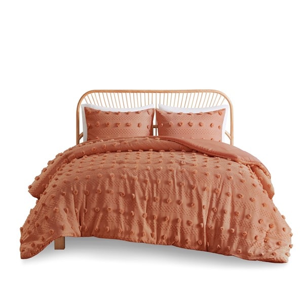 Intelligent Design Lucy Clip Jacquard Comforter Set in Rust, Full/Queen ID10-2273 - Image 4