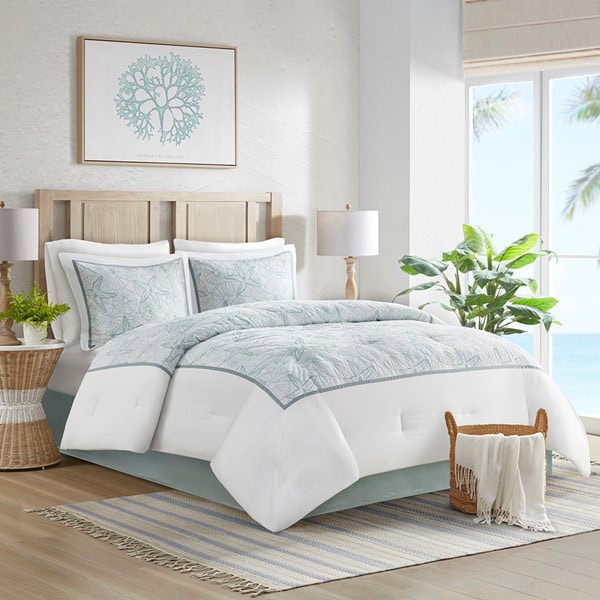 Harbor House Blue Maya Bay Comforter Set in White, Cal King HH10-1225 - Image 3