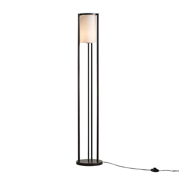 Martha Stewart Charlton Metal Floor Lamp with Glass Cylinder Shade in Black MT154-0065 - Image 6