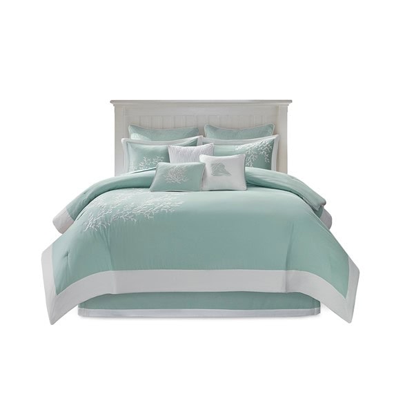Harbor House Blue Coastline Oversized Cotton Jacquard Comforter Set in Aqua, Twin HH10-480 - Image 2