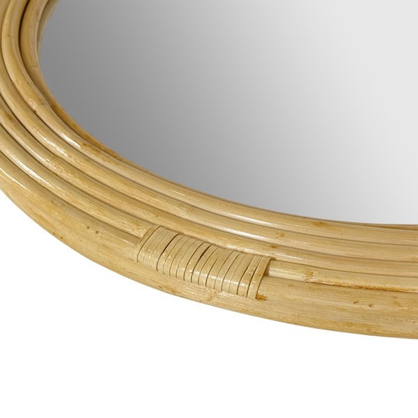 Martha Stewart Luna Natural Rattan Round Wall Mirror in Natural, One Size MT95F-0078 - Image 5