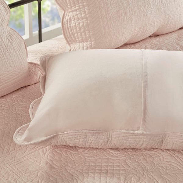 Madison Park Tuscany 6 Piece Reversible Scalloped Edge Daybed Cover Set in Blush, Daybed MP13-6463 - Image 2