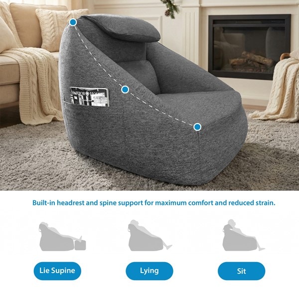 Main Street Cloud Ergonomic Couch in Charcoal, One Size OLX106-0003 - Image 5