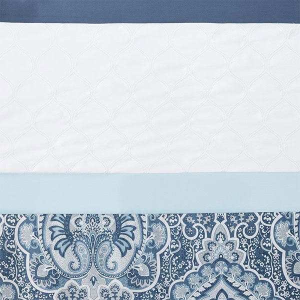 510 Design Shawnee Printed and Embroidered Shower Curtain in Blue, 72x72" 5DS70-0251 - Image 2