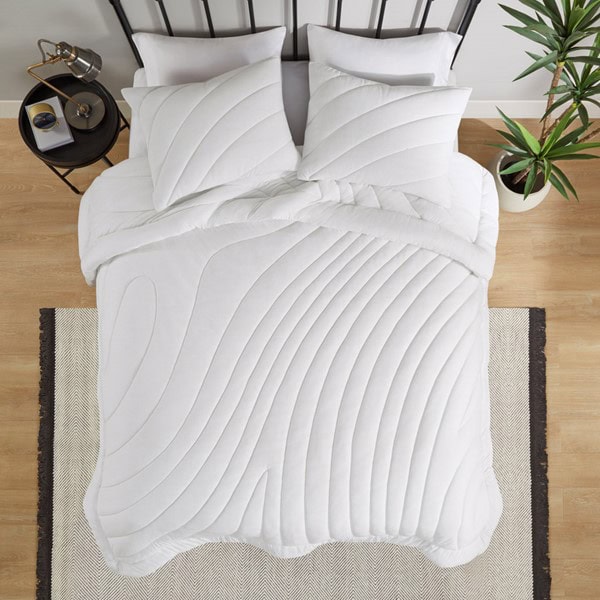 Urban Habitat Juniper Poly Jersey Puffy Comforter Set in White, Twin/Twin XL UH10-2515 - Image 3
