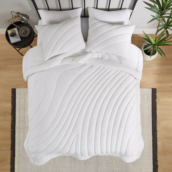 Urban Habitat Juniper Poly Jersey Puffy Comforter Set in White, King/Cal King UH10-2517 - Image 3