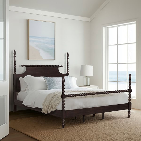 Madison Park Signature Beckett Turned Wood Spindle Bed in Morocco Brown, Queen MPS115-0058U2 - Image 7