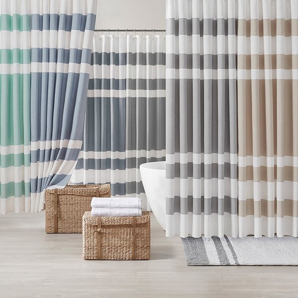Madison Park Spa Waffle Shower Curtain with 3M Treatment in Taupe, 36x72'' MP70-8549 - Image 3