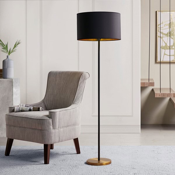 INK+IVY Hunts Metal Floor Lamp in Gold/Black, One Size MT154-0036