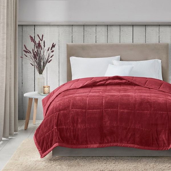 Madison Park Coleman Reversible HeiQ Smart Temperature Down Alternative Blanket in Burgundy, King MP51-8139 - Image 2
