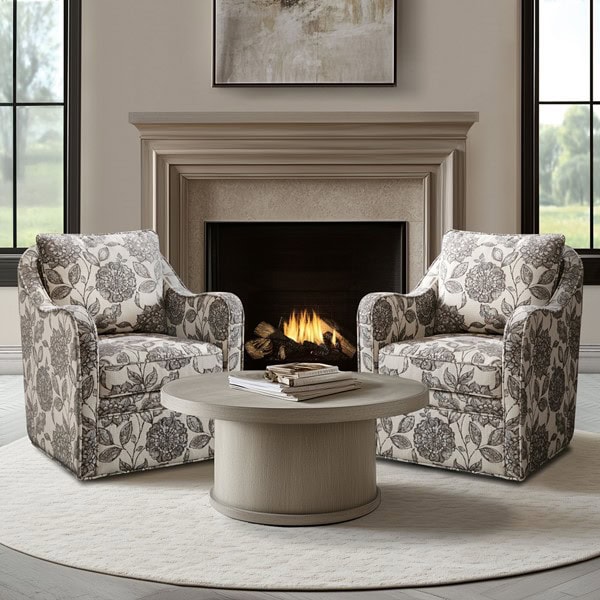 Madison Park Brianne Upholstered Swivel Curved Armchair, One Size MP103-0241 - Image 3