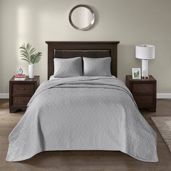 Madison Park Quebec Reversible Bedspread Set in Grey, Queen MP13-2989 - Image 4