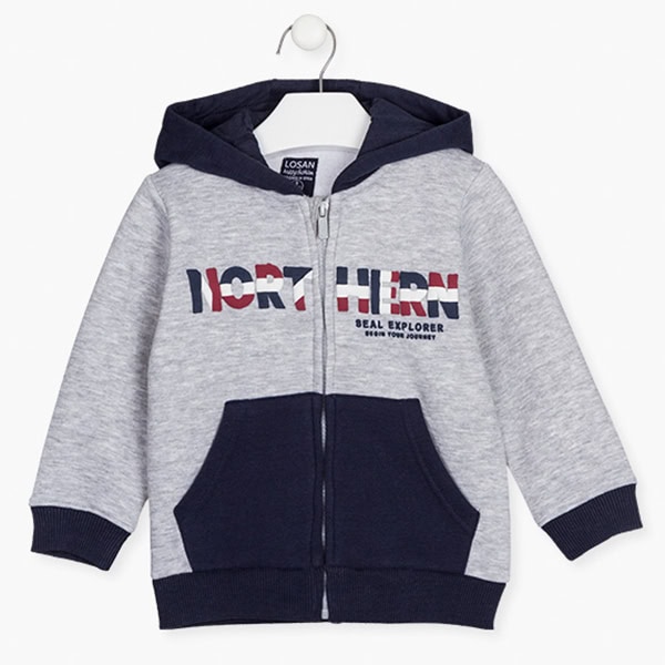 Ζακέτα Φούτερ Losan Kids Επενδυμένη Γκρι 125-6657AL