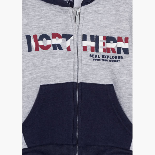 Ζακέτα Φούτερ Losan Kids Επενδυμένη Γκρι 125-6657AL - Image 3