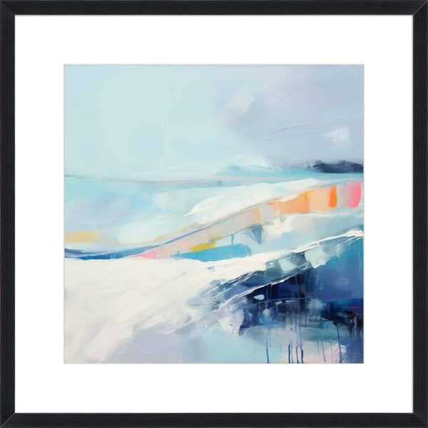 Abstracted Waters I - 10cm Mount Board Lg. Black Woodgrain