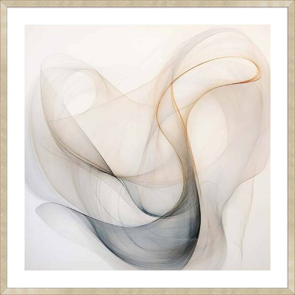 Abstract Organic Minimalist Gray III - 5cm White Border Sm. Box Champagne
