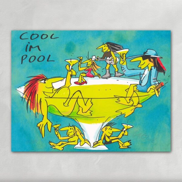 Cool im Pool Siebdruck - Udo Lindenberg