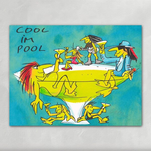 Cool im Pool Siebdruck - Udo Lindenberg