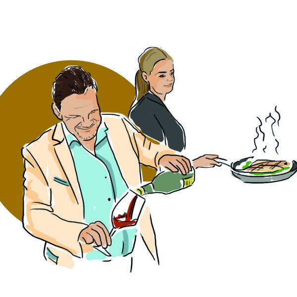 Wijn spijs avond. Impressie van personeel