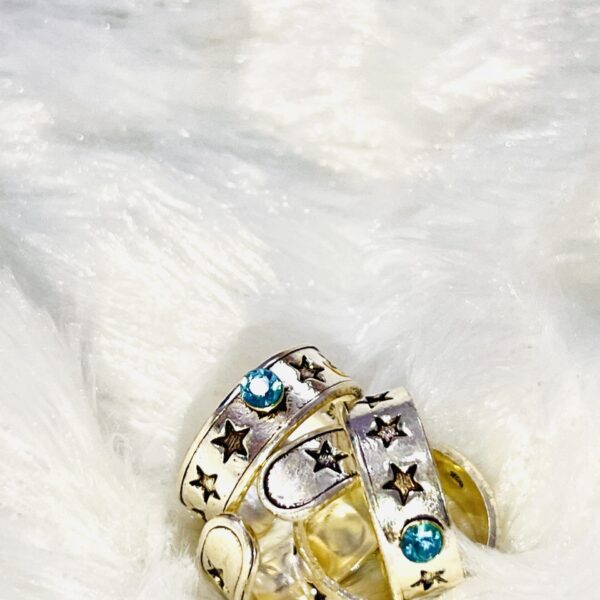 925 Silver Black Antique Star Toe Ring 2 Pair