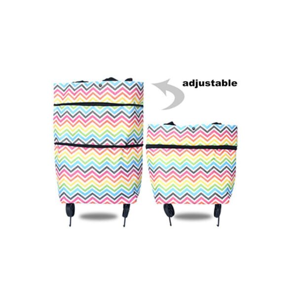 2 in 1 Foldable Shopping Cart with Wheels Premium Oxford Fabric Multifunction Shopping Bag Organizer High Capacity – Bild 2