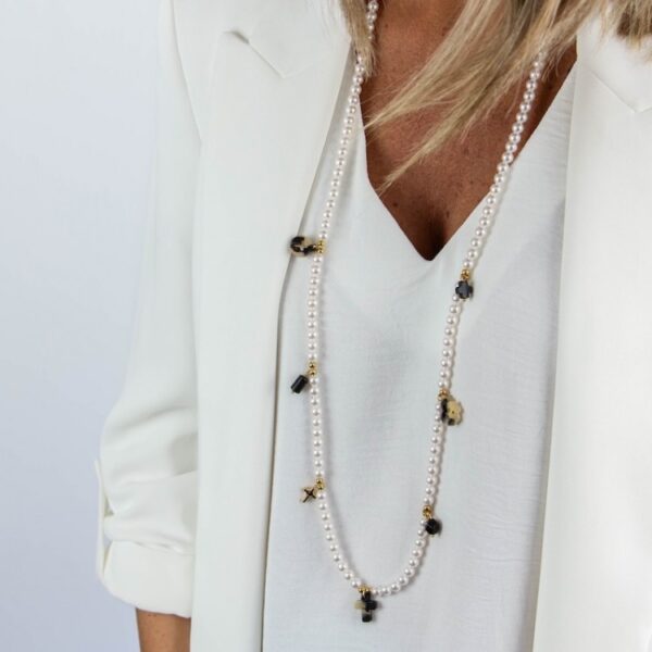 collar perlas nacar carey