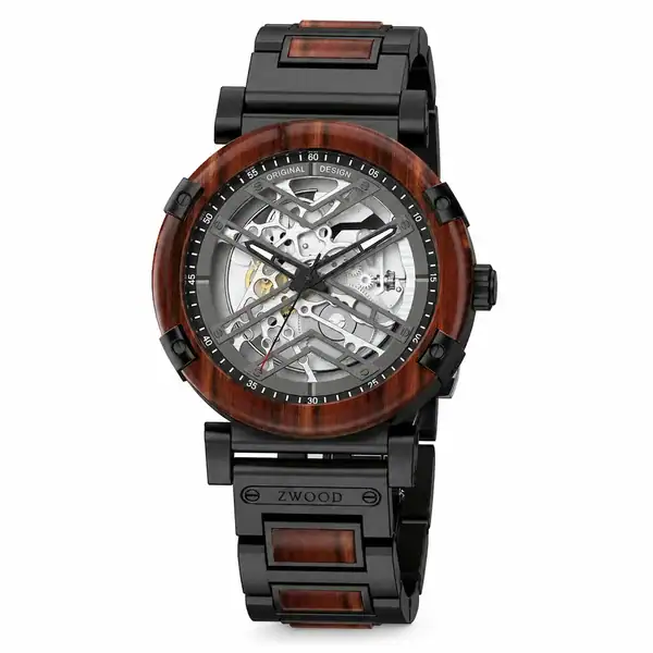 Montre automatique squelette en bois pour homme Orion Palissandre Zwood®