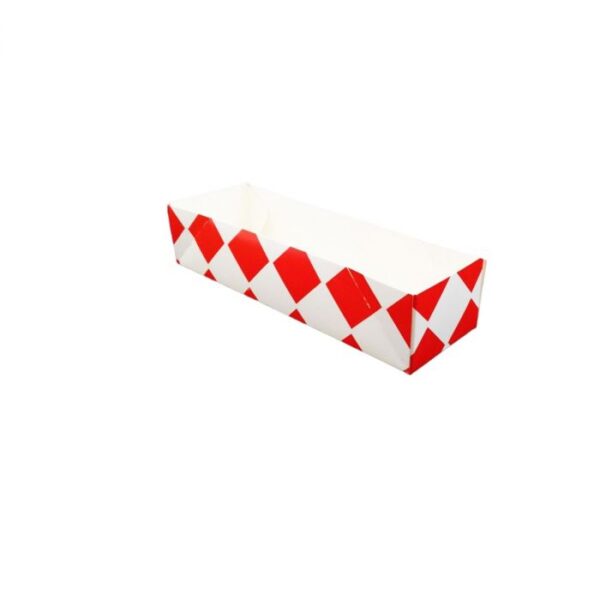 Rynienka kartonik HOT-DOG KRATKA CZERWONA